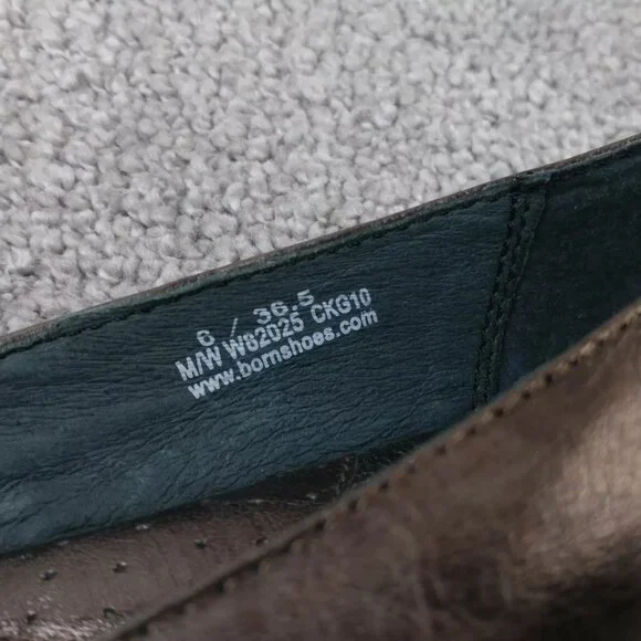 Born Molly Ballet Flats Womens 6 Comfort Shoes Slip On Bow Brown Bronze Leather - Picture 3 of 11